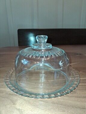 Vintage Arcoroc France 1950s Glass Cheese Dome